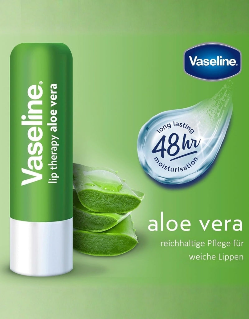 𝗩𝗮𝘀𝗲𝗹𝗶𝗻𝗲 Lip Therapy Aloe Vera Lip Balm 4.8 G