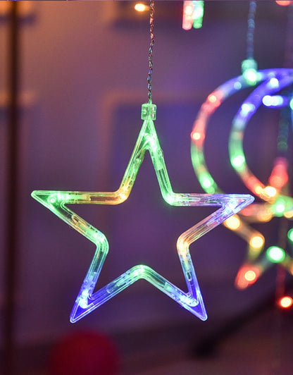 RGB LEDs Decorative Ramadan Lights Star Moon Curtain String Lights