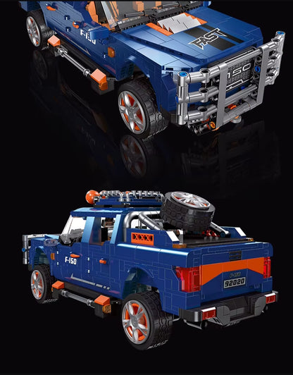 1293PCS Creative Ford Raptors 92020 F150 Pickup Truck Building Blocks Off-Road