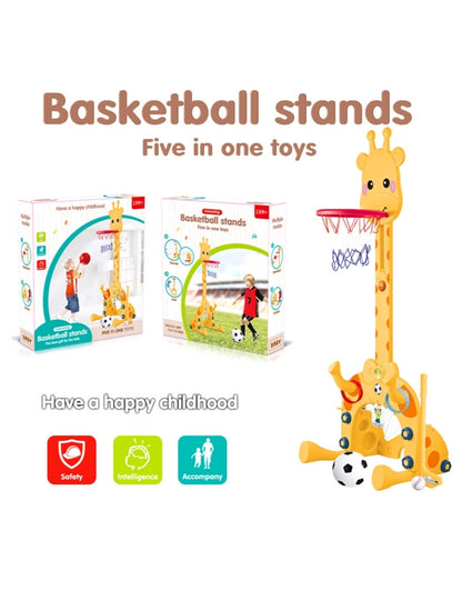 Jiestar Toys Giraffe 5 in 1 Plastic Basketball Soccer Golf Kids