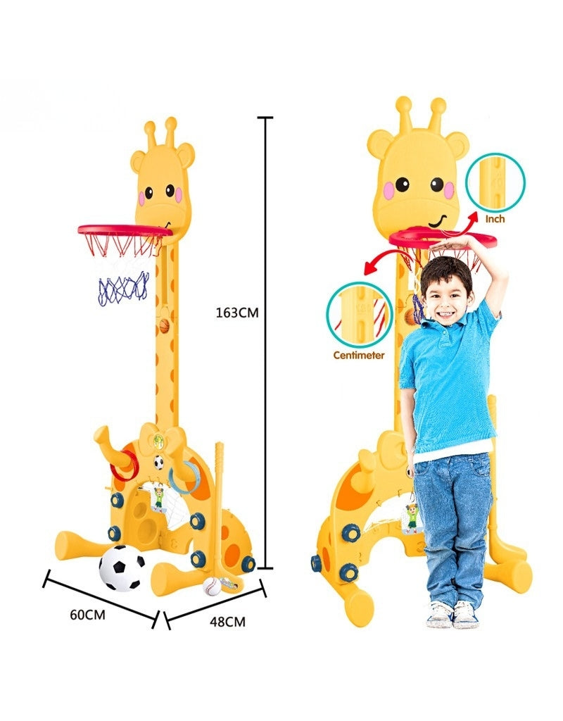 Jiestar Toys Giraffe 5 in 1 Plastic Basketball Soccer Golf Kids