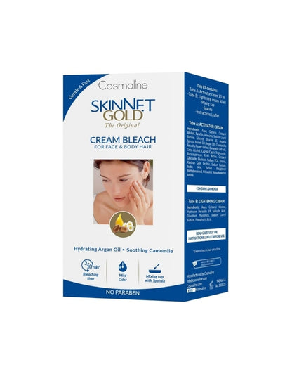 𝗖𝗼𝘀𝗺𝗮𝗹𝗶𝗻𝗲 Skinnet Gold Cream Bleach 25+50ML