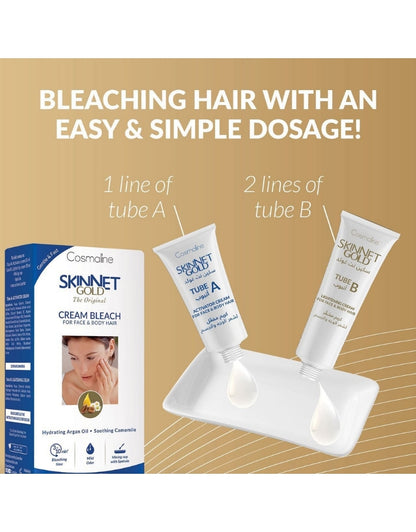 𝗖𝗼𝘀𝗺𝗮𝗹𝗶𝗻𝗲 Skinnet Gold Cream Bleach 25+50ML