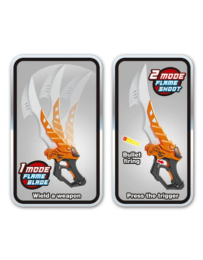 Cartoon Soft Bullet Gun 2 in 1 Knife Shaped Shooting Game