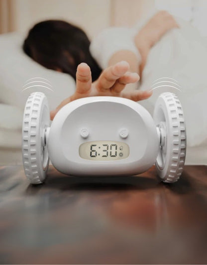 Digital Loud  Alarm Clocky jumper for Heavy Sleepers Auto Moving Wheels