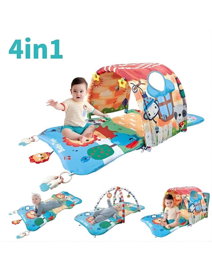 4 in 1 Funny Tunnel Soft Crawling Gym Baby Play Mat