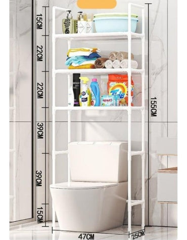 3 Tier Over Toilet Bathroom Organizer Freestanding Space Saving Storage Rack Multipurpose Shelves