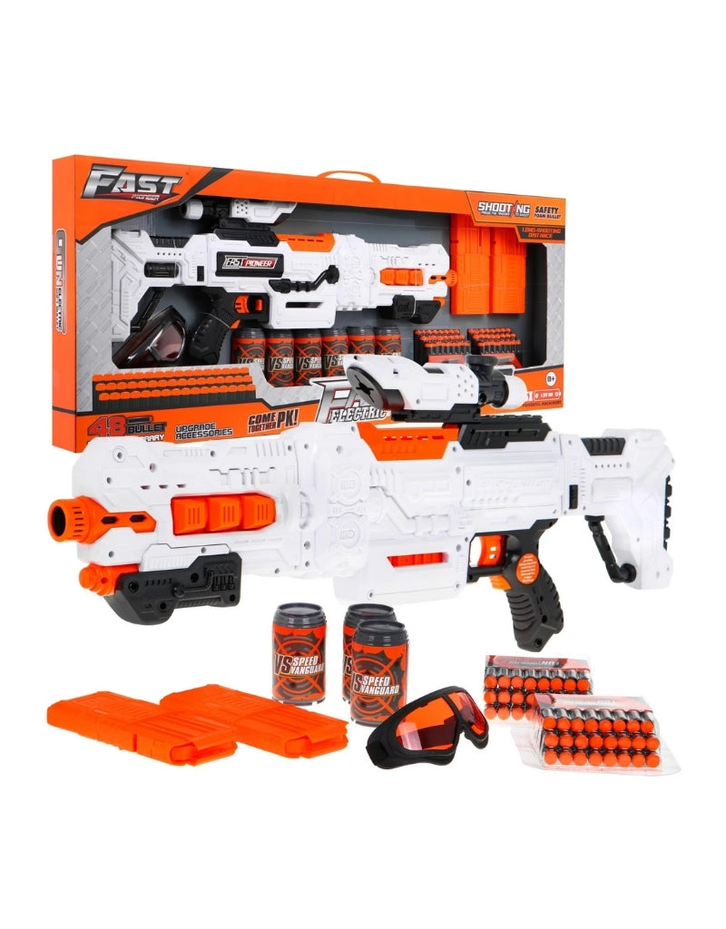 Electric Gun For Children Set With 2 Magazines And 48 Soft Shells