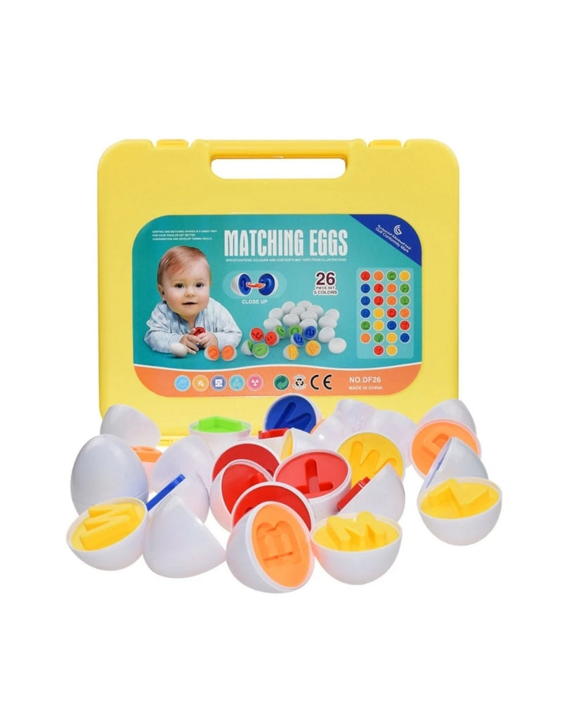 A to Z Alphabet Letter Matching Eggs Color & Shape Briefcase 26 Pieces