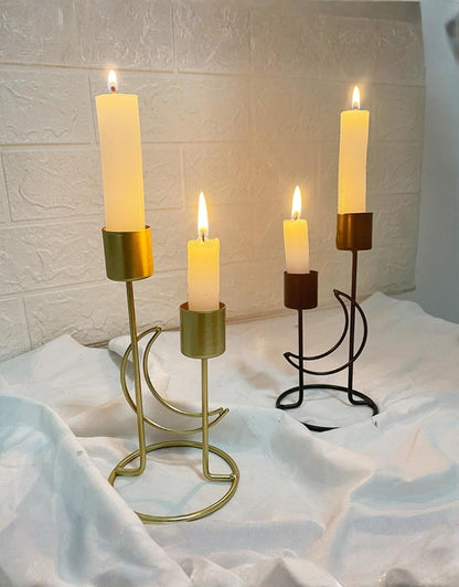Metal Candlestick Desktop Pillar Candle Holder