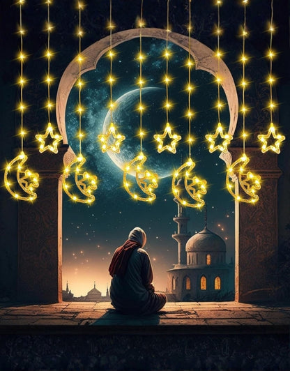 Ramadan Decorative Fairy LED Moon & Stars Lights