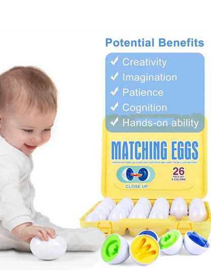 A to Z Alphabet Letter Matching Eggs Color & Shape Briefcase 26 Pieces