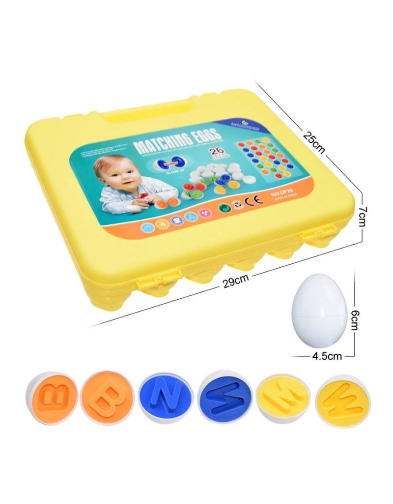 A to Z Alphabet Letter Matching Eggs Color & Shape Briefcase 26 Pieces