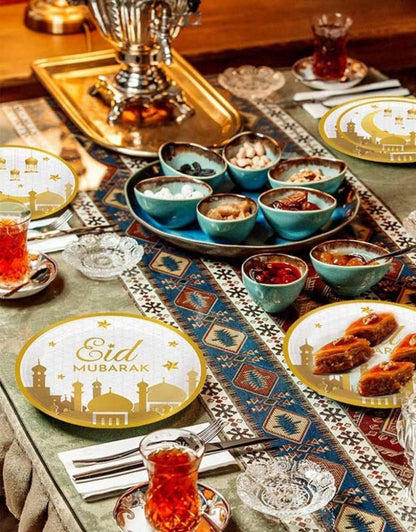 40-Piece Eid Mubarak Paper Tableware Set