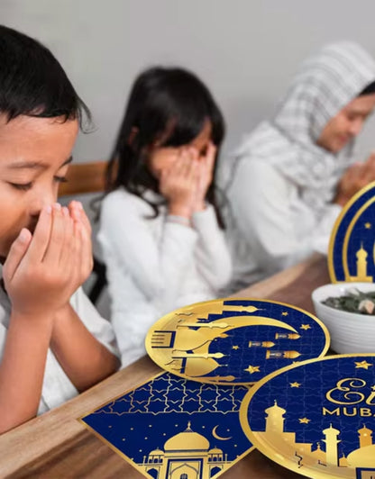 40-Piece Eid Mubarak Paper Tableware Set