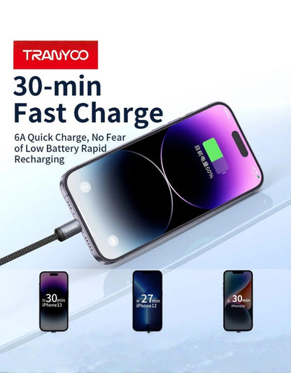 𝗧𝗿𝗮𝗻𝘆𝗼𝗼 Metal USB To Lightning Cable T-S20I