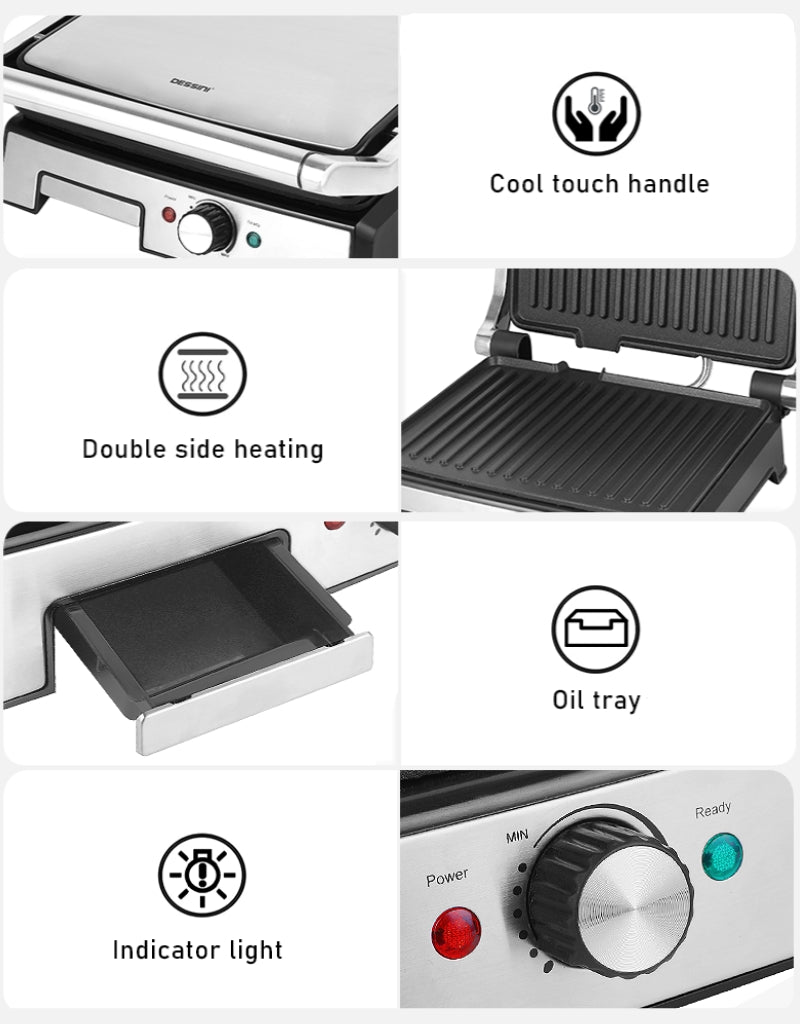 𝗗𝗲𝘀𝘀𝗶𝗻𝗶 Easy & Sweetlife Electric Grill 2000W