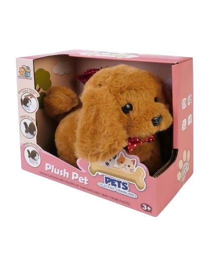 Dog Walking on a Leash Interactive Mascot Brown