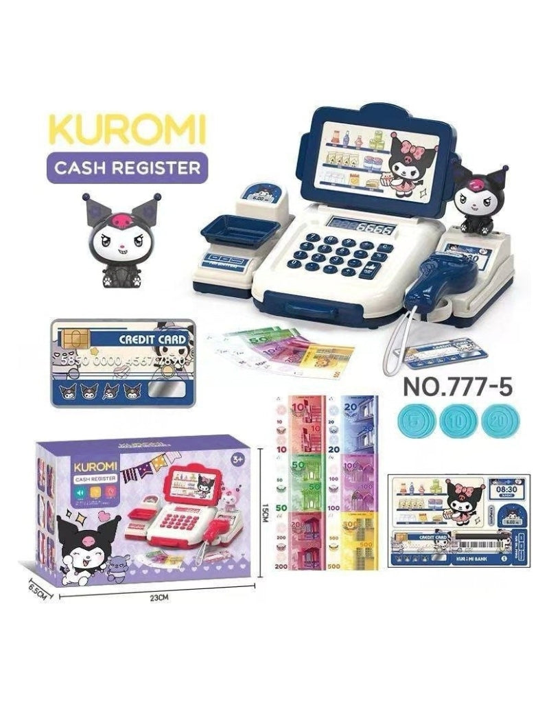 Kuromi Cash Register Toys with Calculator Pretend Play House