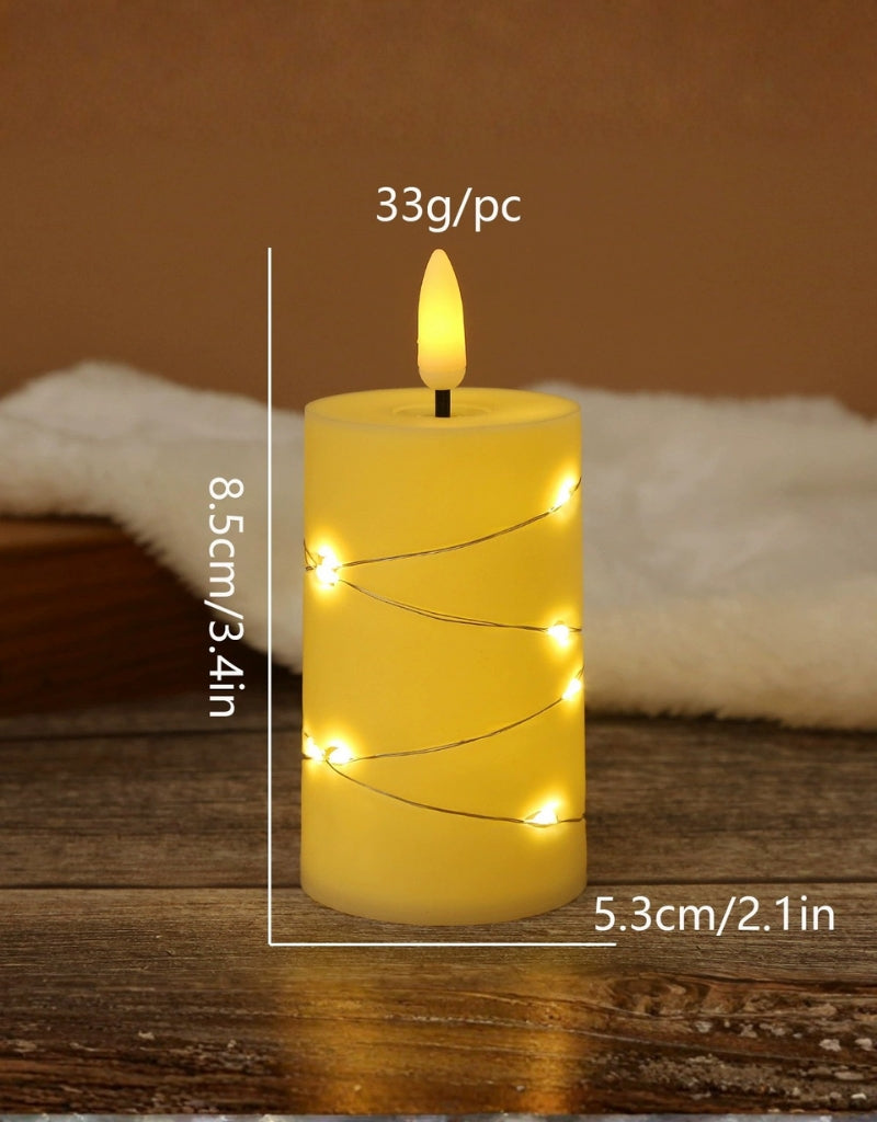 Bullet Flameless LED Candles Star String With Battery