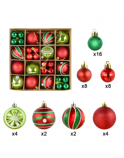 Set of 44 PCS Christmas ball ornaments For Hanging On The Christmas Tree