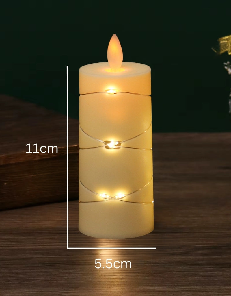 Wavy Flameless LED Candles Star String With Battery