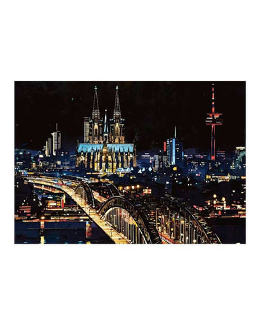 A3 Set Magic Scratch Art Light the City Painting With Bamboo Stick