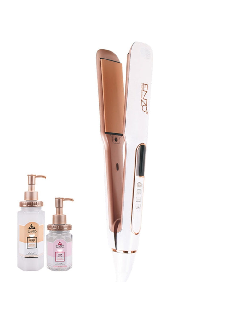 مكواة فرد الشعر الاحترافية EN-3856 مع شامبو وسيروم للشعر التالف