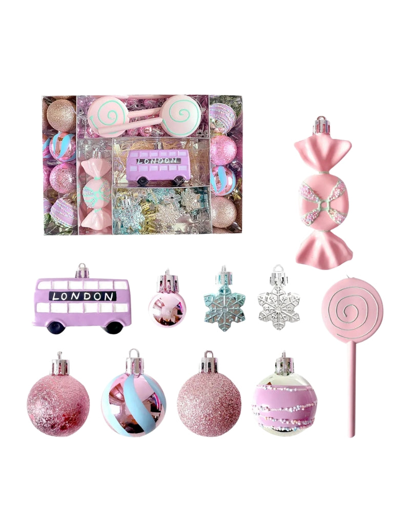 Christmas Tree Ornaments Assorted Pendants 34 PCS