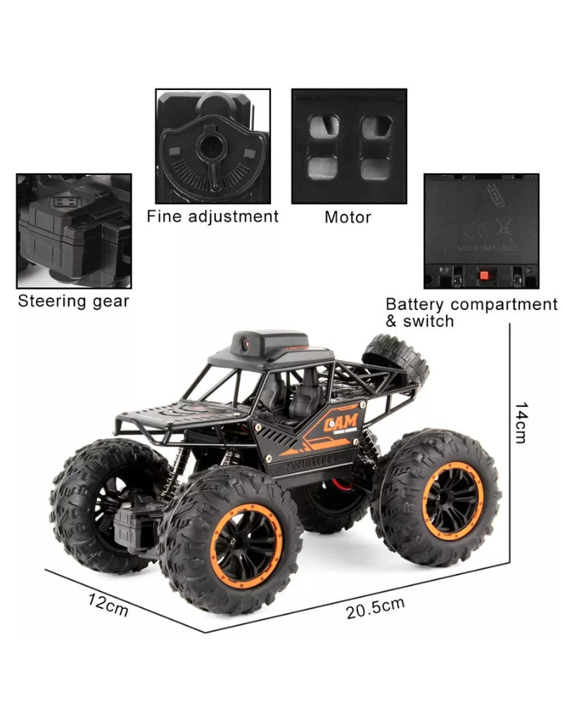 2.4G Off-Road Truck product dimensions and detailed component diagram