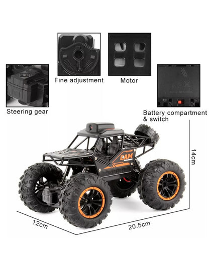2.4G Off-Road Truck product dimensions and detailed component diagram