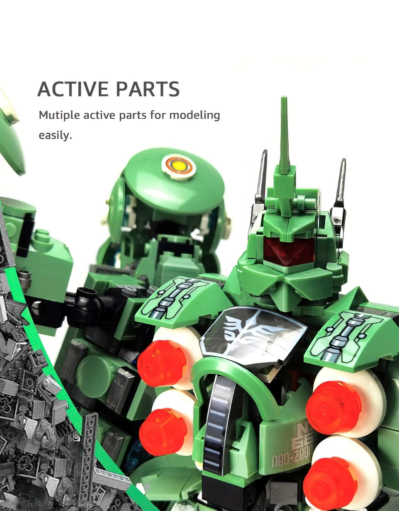 Kshatriya Gundam close-up showing multiple active movable parts for posing