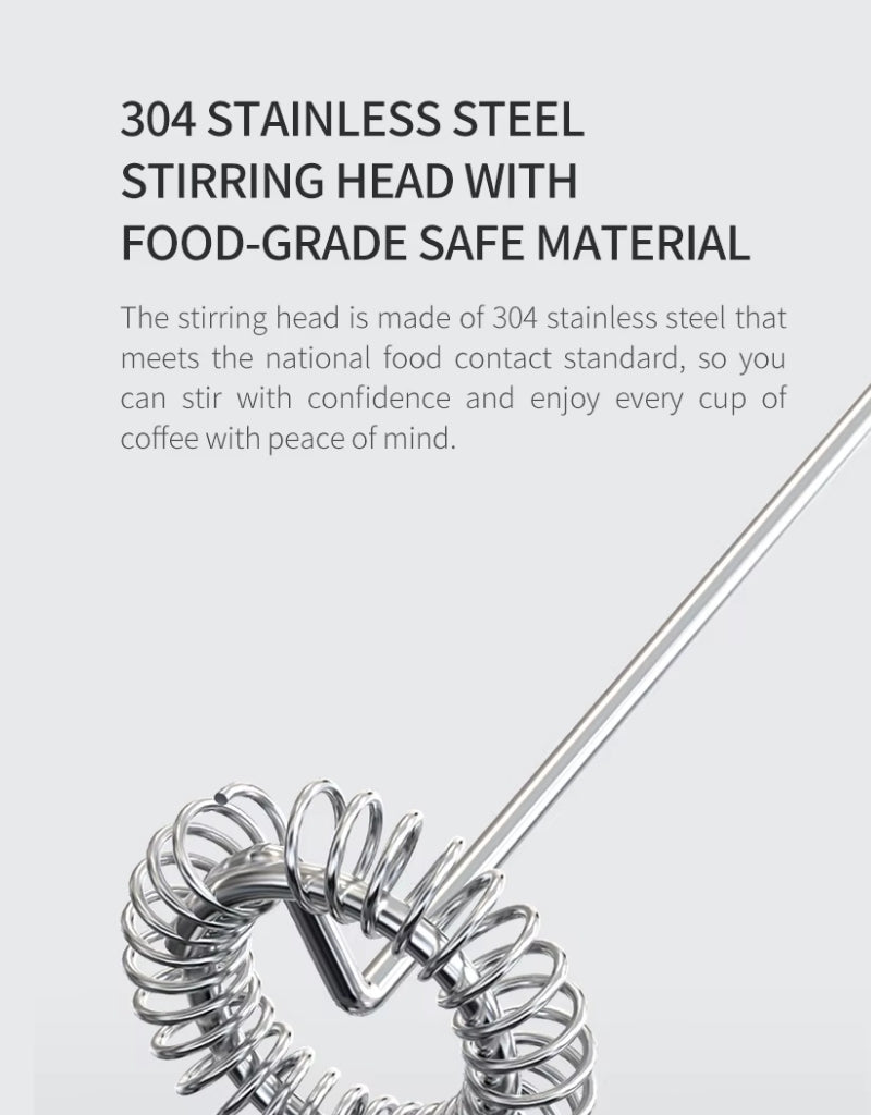 Electric Milk Frother Handheld Stainless Steel Mini Foam Maker