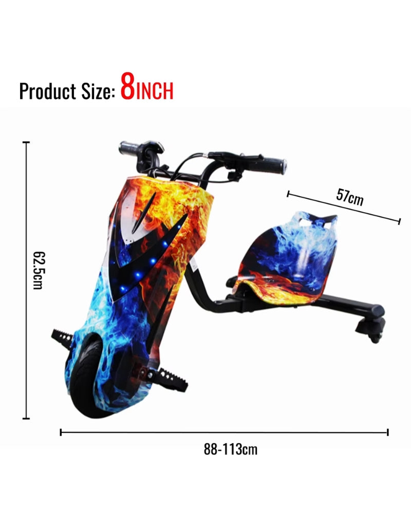 Tricycle 3 Wheels Electric Scooter LED Display 36V Fun Drifting For Kids & Adults