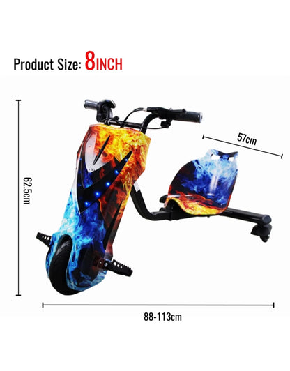 Tricycle 3 Wheels Electric Scooter LED Display 36V Fun Drifting For Kids & Adults