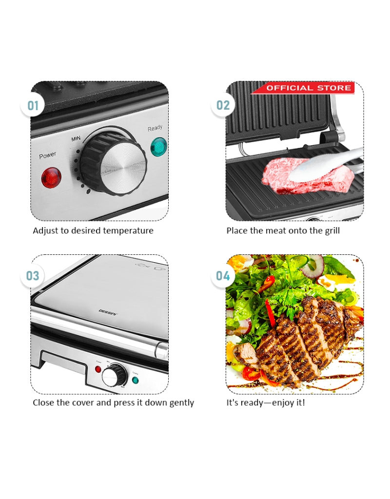 𝗗𝗲𝘀𝘀𝗶𝗻𝗶 Easy & Sweetlife Electric Grill 2000W