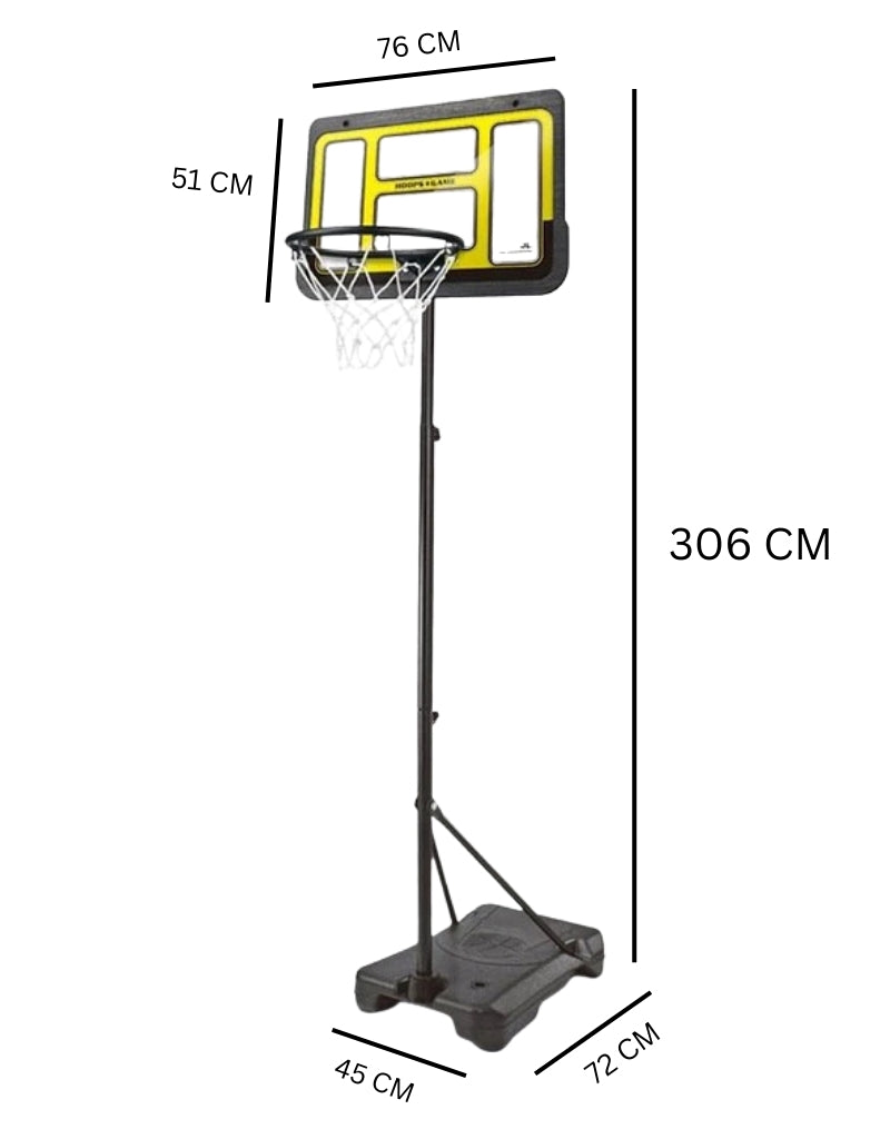 Hoops Adjustable Portable Basketball Hoop 306 CM for Indoor & Outdoor Use