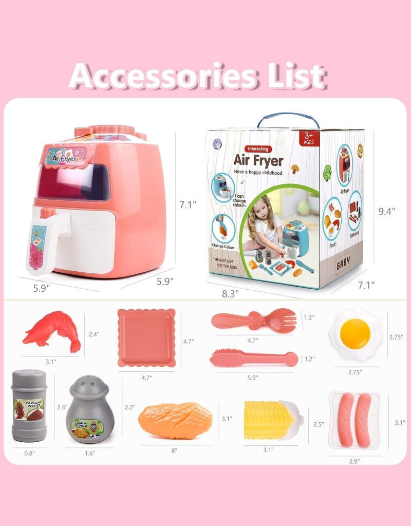 Air Fryer Toy With Pretend Light And Sound ABS
