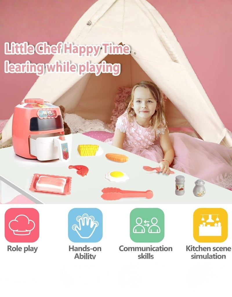 Air Fryer Toy With Pretend Light And Sound ABS