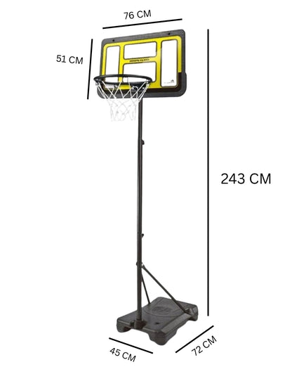 Hoops Adjustable Portable Basketball Hoop 243 CM for Indoor & Outdoor Use