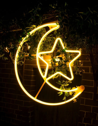 Ramadan Decoration Moon & Star Warm White Lights