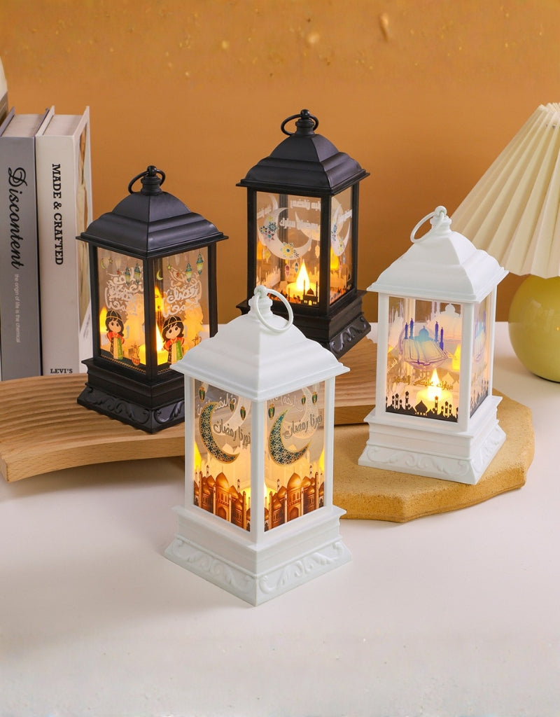 Ramadan Windproof Lantern Candle Table Light Night Lamp Decoration