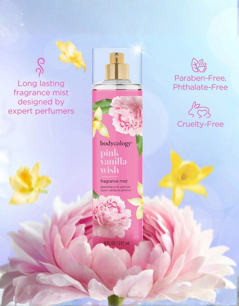 𝗕𝗼𝗱𝘆𝗰𝗼𝗹𝗼𝗴𝘆 Fragrance Pink Vanilla Wish Body Mist 237 ML