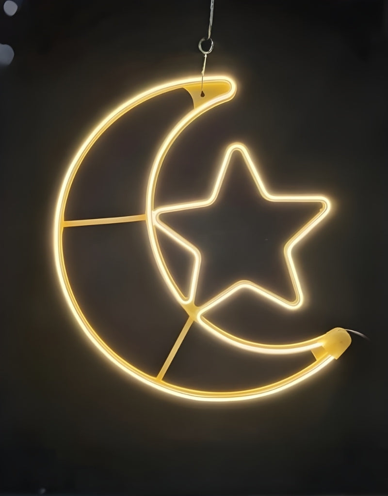 Ramadan Decoration Moon & Star Warm White Lights