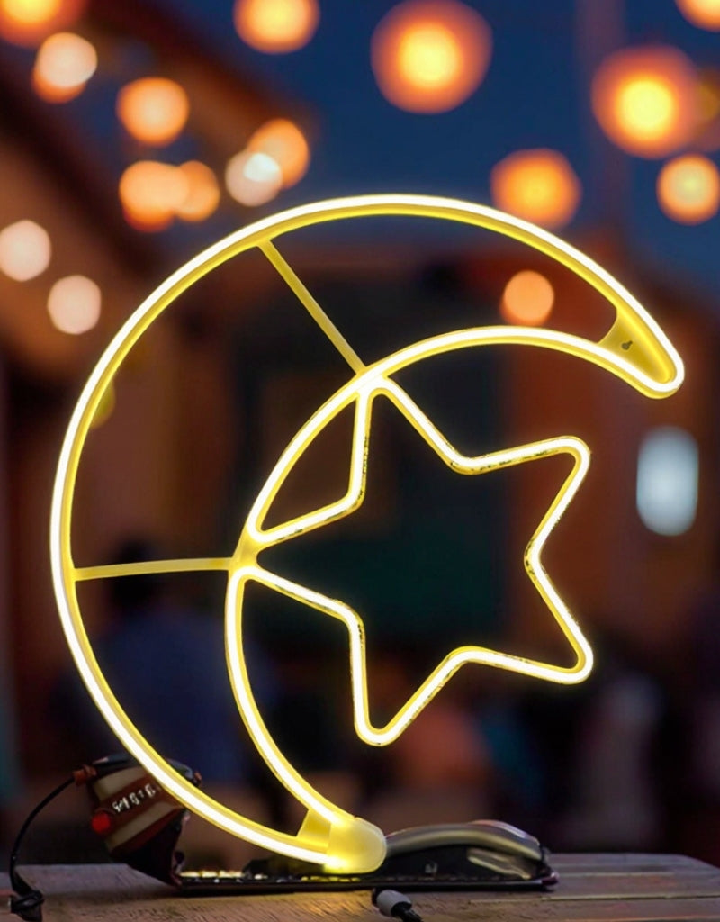 Ramadan Decoration Moon & Star Warm White Lights