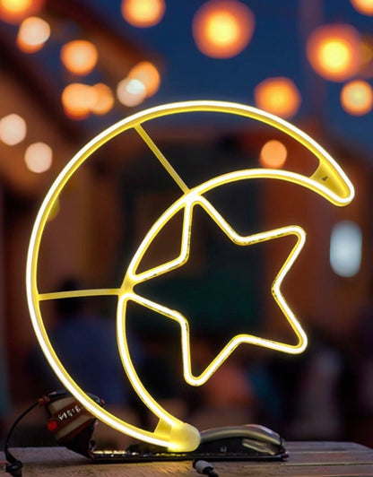 Ramadan Decoration Moon & Star Warm White Lights