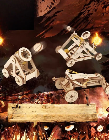 Electromechanical wooden construction set with 8 models