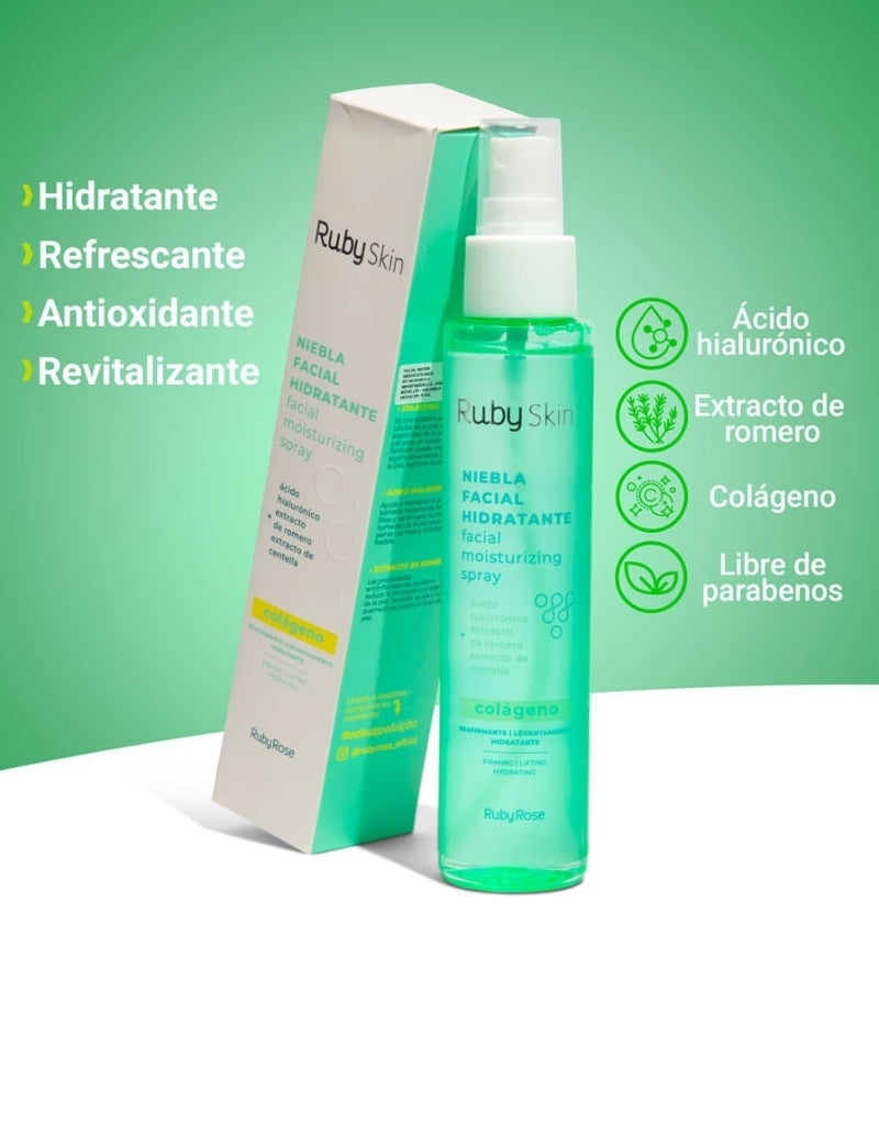 𝗥𝘂𝗯𝘆 𝗥𝗼𝘀𝗲 Facial Moisturizing Spray With Collagen 116 ML