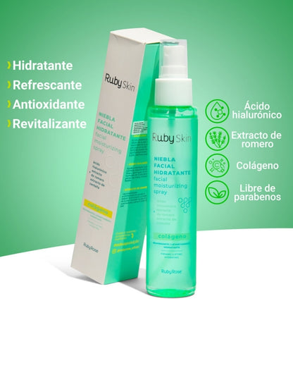 𝗥𝘂𝗯𝘆 𝗥𝗼𝘀𝗲 Facial Moisturizing Spray With Collagen 116 ML