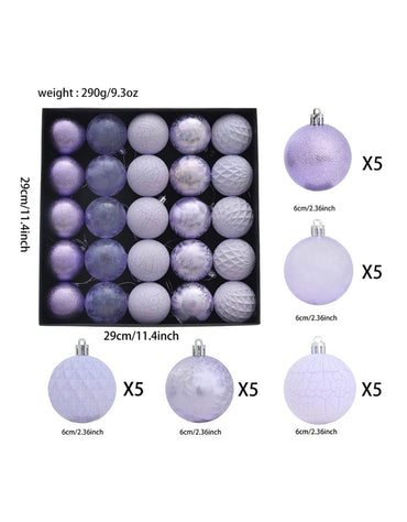 Christmas Balls Ornaments Xmas Tree Hanging Decorations Plastic Shatterproof 25 PCS